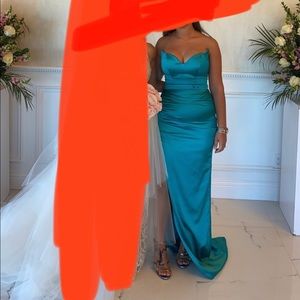Long dress teal color